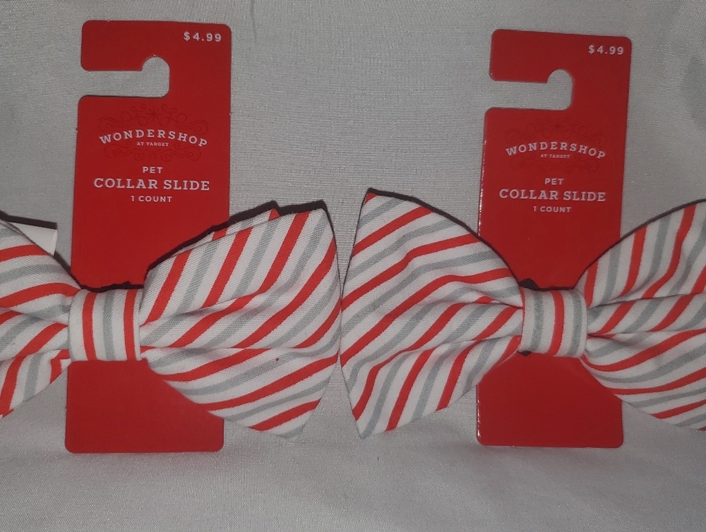 2-PACK PET DOG CAT COLLAR SLIDE BOW COSTUME ACCESS